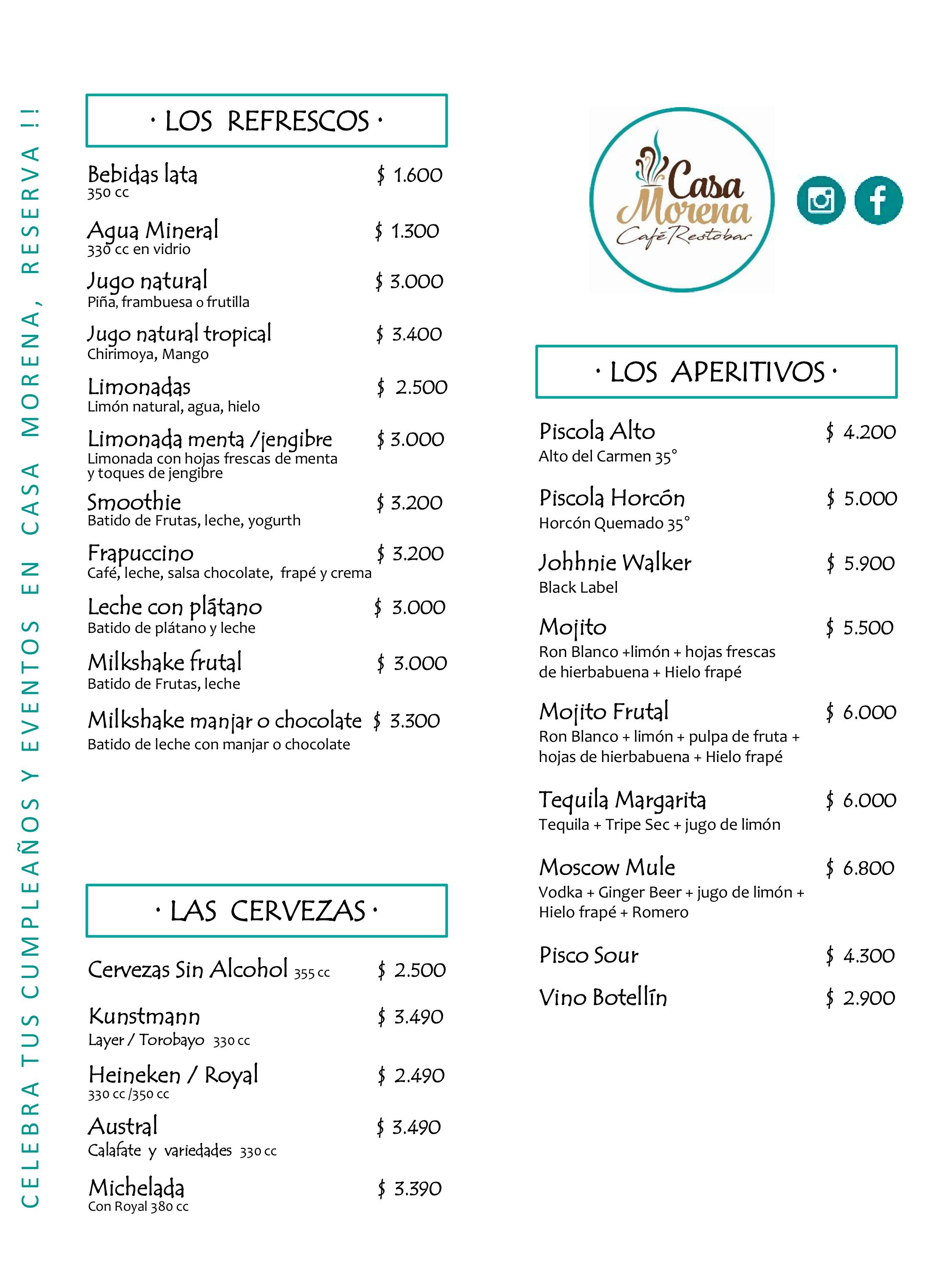 Refrescos/Cervezas/Tragos